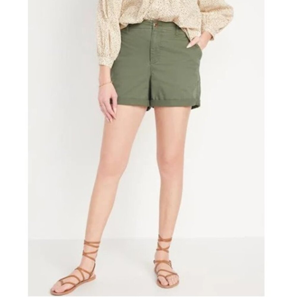 NWT Old Navy Everyday Army Green Cuffed Shorts Size Large